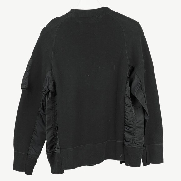 Sacai Black Cotton Sponge Sweat MA-1 Pullover - Picture 3 of 13